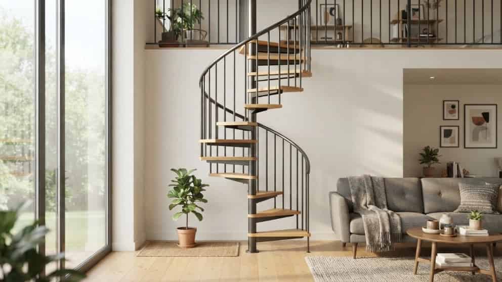 چگونه فضای کوچک را با پله گرد فلزی زیباتر کنیم؟