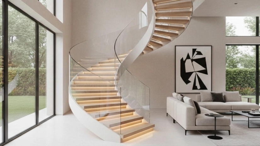 The best type of round stairs for a villa The best type of round stairs for a villa